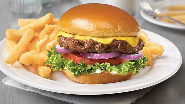 Cheeseburger with French Fries.