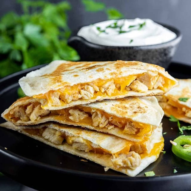 One Chicken Quesadilla & French Fries Lunch.